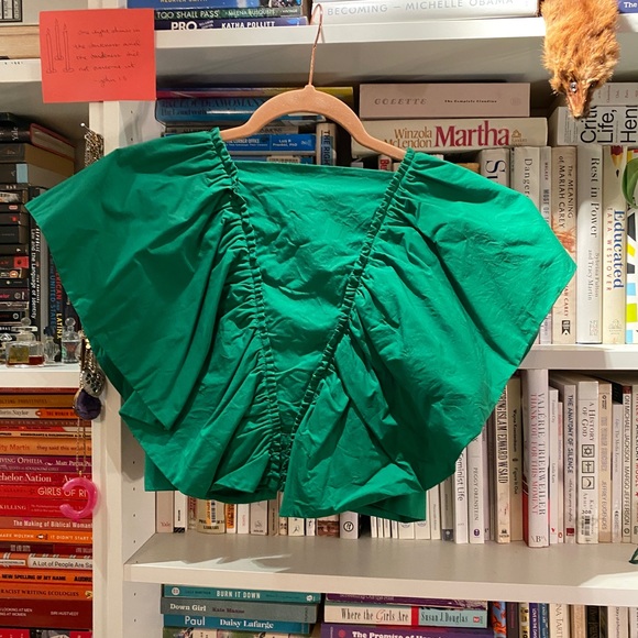 ZARA voluminous green ruffled polin top - Picture 11 of 11